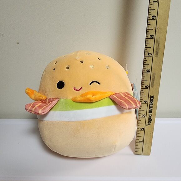 Squishmallows Geronimo The Bagel Breakfast Sandwich 8" Food Plush NWT - Picture 2 of 13